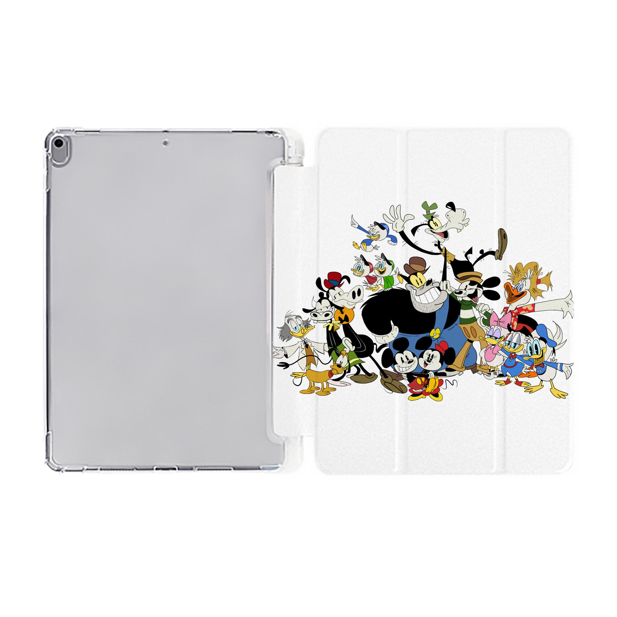 （画像用） ミッキーマウス Mickey Mouse IPad ケース ペン収納付き 三つ折りスタンド PUレザー×シリコン 対応機種9.5/10.5/10.9インチ